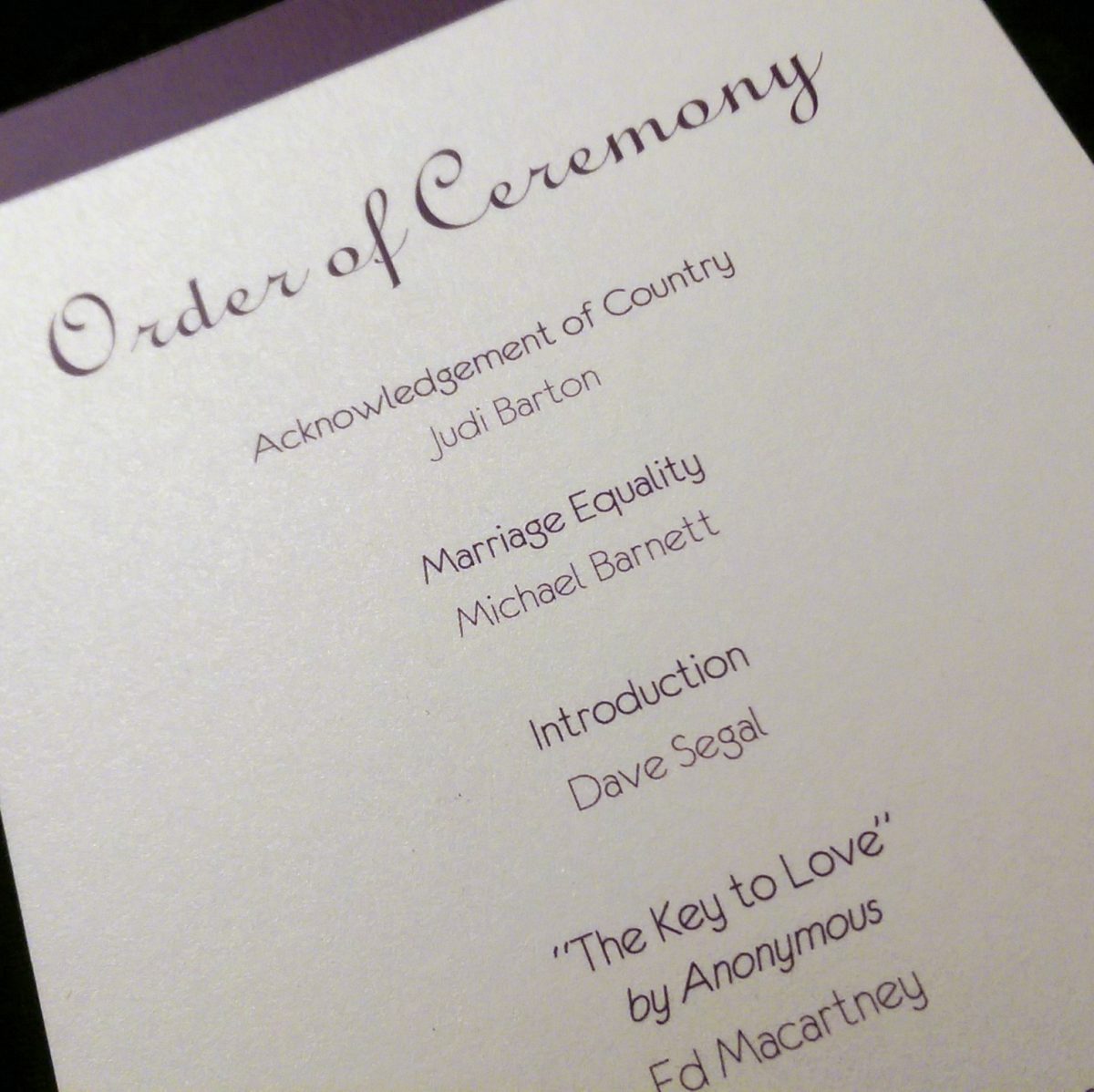 Put a Marriage Equality statement in your wedding ceremony